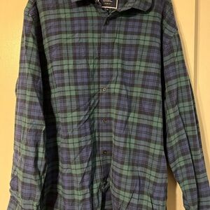 Charles Tyrwhitt Navy and Green Check Shirt size 2XL